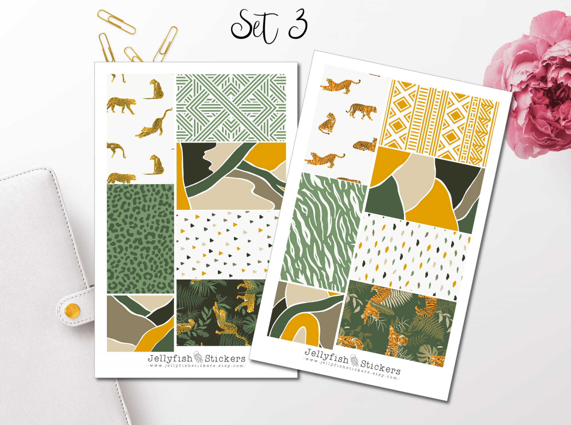 Leopard und Tiger Sticker Set